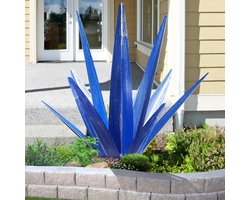 Grote Metalen Agave Plant Sculptuur Blauw - Tuindecoratie Buiten & Binnen