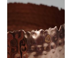 Grote metalen plantenbak - gehamerd koper - 1 stuk - 32 x 20 cm