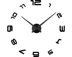 Grote Moderne 3D Wandklok – Zwart – 120 cm – DIY Design Klok