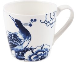 Grote mok - Royal Delft - mok 300 ml - Delfts blauw - peacock - theemok groot - koffiemok XL - cadeau voor vrouw