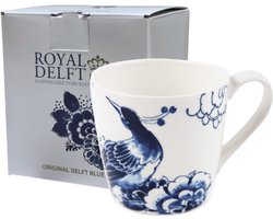 Grote mok - Royal Delft - mok 300 ml - Geschenkdoos - Delfts blauw mok - Peacock - theemok groot - koffiemok XL - cadeau voor vrouw