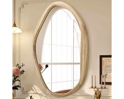 Grote Onregelmatige Houten Wandspiegel voor Badkamer, Woonkamer en Slaapkamer