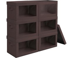 Grote Opbergdozen voor Kleding en Ruimteorganisatie - Set van 6, Stof met Deksels, Ideaal voor Slaapkamer, Boeken en Meer