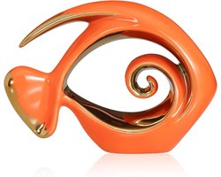 Grote Oranje Keramische Vissenbeeld Sculptuur Ornament voor Huisdecoratie en Tuinaccessoires