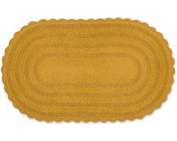 Grote Ovale Badmat - Omkeerbaar en Wasbaar - 53x86 cm - Honing Goud