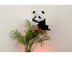 Grote panda wandtrofee - 3D papieren origami model - doe-het-zelf - Knutselwerkjes - Kinder- en babykamerdecoratie - Muurdecoratie