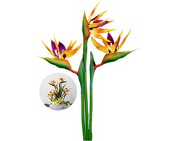Grote paradijsvogel planten imitatie - Set van 3 - Tropische bloemen van zacht rubber - Kunstmatige bloemplanten voor thuis en kantoor - 29 inch, 08 cm bloemsteel.