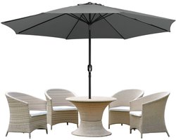 Grote parasol 3,5 m in delen – Metalen frame voor tuin en buitengebruik, grijs