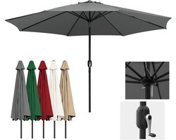 Grote parasol 3,5 m in delen – Stalen frame en UV-bestendig voor buiten, grijs