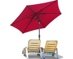 Grote Parasol met Zwengel - Ø 270 cm, UV-Bescherming 50+, Waterdicht, Voor Tuin en Terras