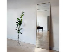 Grote Passpiegel Mara - Staande Spiegel - Wandspiegel - Taupe - Slank Staal 60x225 cm