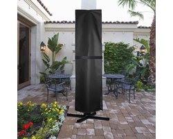 Grote Patio Cantilever Parasol Cover 420D Oxford Stof - Outdoor Tuin Parasol Cover met Rits en Trekkoord - Waterdicht - 34 m tot 40 m - Zwart - 262x89cm zweefparasolhoes