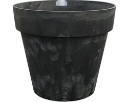 Grote Plantenbak - Bloempot Pot - Balkon Terras - Marmer Effect - 40cm Diameter - Houtskoolgrijs
