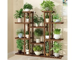 Grote Plantenstandaard - 11 Lagen - Plantentafel Hout - Houten Plantstand - Plantenrek voor Binnen en Buiten - Opslagrek voor Tuin - 114x25x116cm