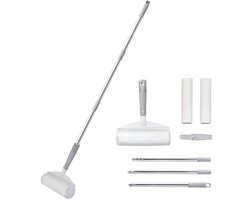 Grote pluisroller met lange steel - 19 cm kleverige rol voor tapijten, kleding, meubels, auto's en dierenhaar