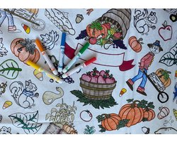 Grote Rechthoekige Tafelkleed voor Feestjes - Kleurplaten & Knutselen voor Kinderen en Volwassenen - Wasbaar