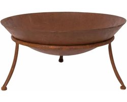 Grote Roestkleurige Vuurplaats van Staal - Rustieke Buitenhaard voor Terras of Tuin