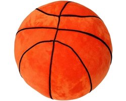 Grote ronde basketball kussen, pluche sport throw toy, 3D bal kussens, cadeau voor jongens en meisjes, 28cm, oranje, decoratief en comfortabel