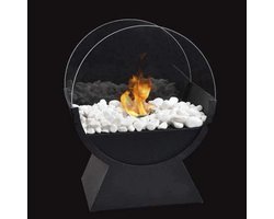 Grote Ronde Bioethanol Tafelhaard 34 cm - Draagbare Glazen Feuerschale voor Binnen en Buiten