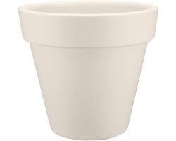 Grote Ronde Bloempot Ø59cm - Voor Binnen en Buiten - Duurzaam Kunststof - Linnen Wit