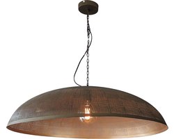 Grote ronde eettafel hanglamp Cosmic | 1 lichts | bruin | hout / metaal | Ø 90 cm | in hoogte verstelbaar tot 150 cm | eetkamer / woonkamer | dimbaar | modern / sfeervol design