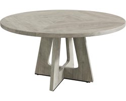 Grote Ronde Eettafel - Ø 120 cm - Geschikt voor 4 tot 6 Personen - Landelijk Design met Houten Poten - Grijs (Exclusief Stoelen)