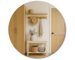 Grote ronde spiegel van 100 cm, frameloze wandspiegel, modern en stijlvol interieurelement.