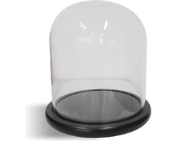 Grote Ronde Stolp-Vitrine | H23cm x Ø20 cm | Glas | Transparant - Zwart