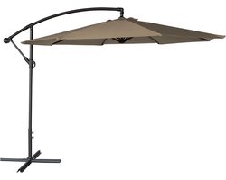 Grote Ronde Zweefparasol 3 Meter Taupe Kantelbaar en Draaibaar