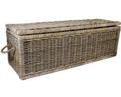 Grote rotan mand - 130x47xH45 cm - Grey - Opbergkist - Opbergmand - Speelgoedmand