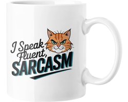 Grote Sarcastische Kat Koffiemok, Grappig Katten Geschenk, Humoristische 11oz Mok voor Kattenliefhebbers, Vaatwasserbestendige Theekop