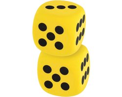 Grote Schuim Dobbelstenen - Veilig Kinderspeelgoed - Interactieve Spelletjes - Afgeronde Hoeken - 6x6x6cm - Geel