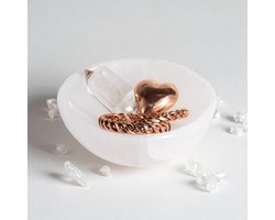 Grote Seleniet Schaal - 14cm | Altaar | Reinigen + Opladen stenen en kristallen | Deva Loves