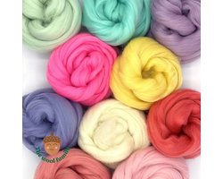 Grote Set Lontwol Unicorn kleuren – 10x25g Merinowol – Voor Vilten, Naaldvilten & Natvilten – 100% Wol