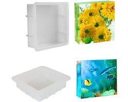 Grote Siliconen Mal voor Kaarsen en Zeep, Ideaal voor DIY Boekensteunen, Papieren Gewichten en Hars Gietwerk met Drogen Bloemen of Insecten