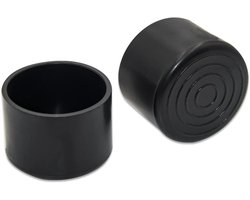 Grote Stoelpoten Beschermers voor Meubels - PVC Rubber Ronde Voetjes, 4 Stuks, 42mm Zwart, Vloerbescherming en Geluidsreductie
