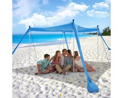 Grote Strand Luifel met Stokken en Haringen voor UV Bescherming