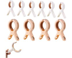 Grote strandhanddoek klemmen - 10 stuks stevige, kleurrijke en lichtgewicht clips voor handdoeken, ligbedden en buitenactiviteiten zoals kamperen en reizen