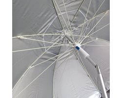 Grote strandparasol 200 cm winddicht tot 35 km/u, aluminium 8 + 8 glasvezelstangen, gewicht 16 kg