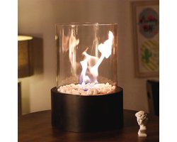 Grote Tafel Vuurplaats - Draagbare Tafelhaard voor Binnen en Buiten (Zwart)