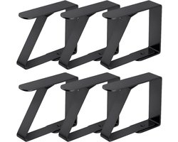 Grote tafelkleedklemmen - Tafelkleedklemmen van roestvrij staal - Tafelkleedklemmen voor buiten - Tafelkleedklemmen voor de eettafel - Geschikt voor picknicks, feesten en bruiloften - Zwart - 6-pack