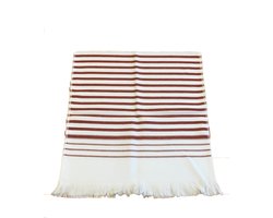Grote Theedoek 50x100 cm Alhambra Streep wit/bruin