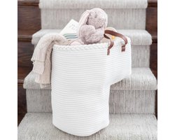 Grote Trappenmand van Katoenen Touw met Handvatten voor Opslag Ideaal voor Speelgoed en Wasgoed