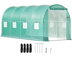 Grote Tuinkas voor Groenten & Planten – Inlooptunnelkas 15x7x7 ft (4.5x2.1x2.1m) – Sterk Gegalvaniseerd Frame met Waterdichte Hoes – Duurzame Tunnelkas voor Moestuin & Bloemen - Tuinieren - Zelf Kweken