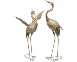 Grote tuinornamenten - Levensechte metalen kraan beelden voor tuin en vijver - Sculpturen voor gazon en kunstdecoraties - Geschenkideeën voor vrouwen 61 cm