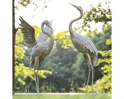 Grote tuinornamenten - Levensechte metalen kraan beelden voor tuin en vijver - Sculpturen voor gazon en kunstdecoraties - Geschenkideeën voor vrouwen 61 cm