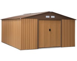 Grote Tuinschuur 22 m³ Weerbestendig met Schuifdeuren - Bruin