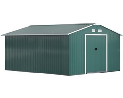 Grote Tuinschuur 22 m³ Weerbestendig met Schuifdeuren - Groen