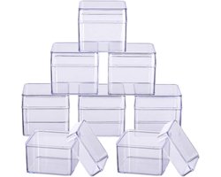 Grote Vierkante Hoge Transparante Plastic Opbergdozen - 10 Stuks - Lade Organizer voor Verbruiksartikelen - Tiny Kralenkoord Sieraden