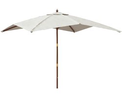 Grote vierkante parasol met houten stok